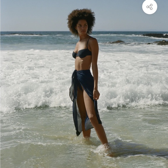Elegant Navy Swim Coverup - Picture 1 of 6